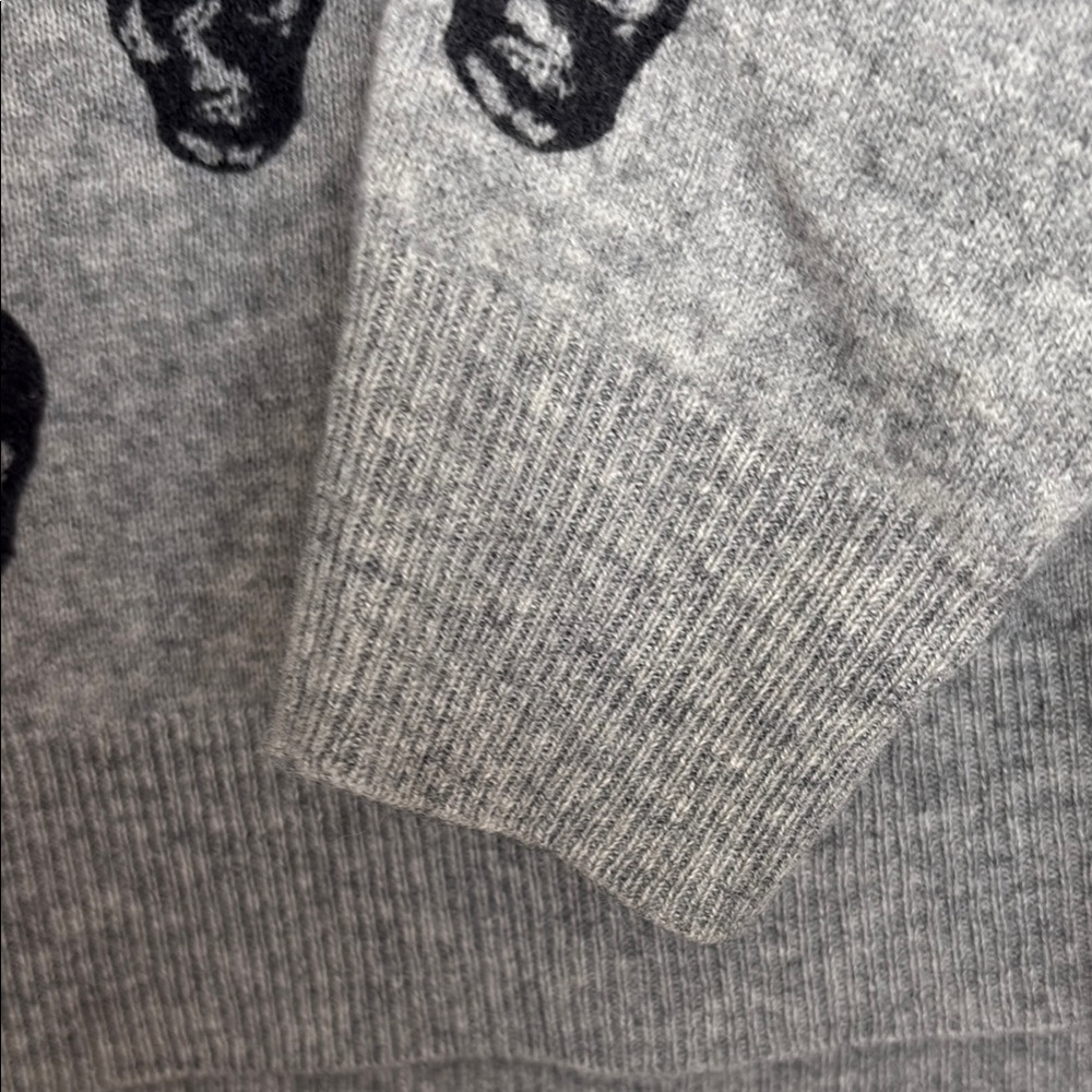 Gray 100% Cashmere Skull Sweater - Picture 3 of 4
